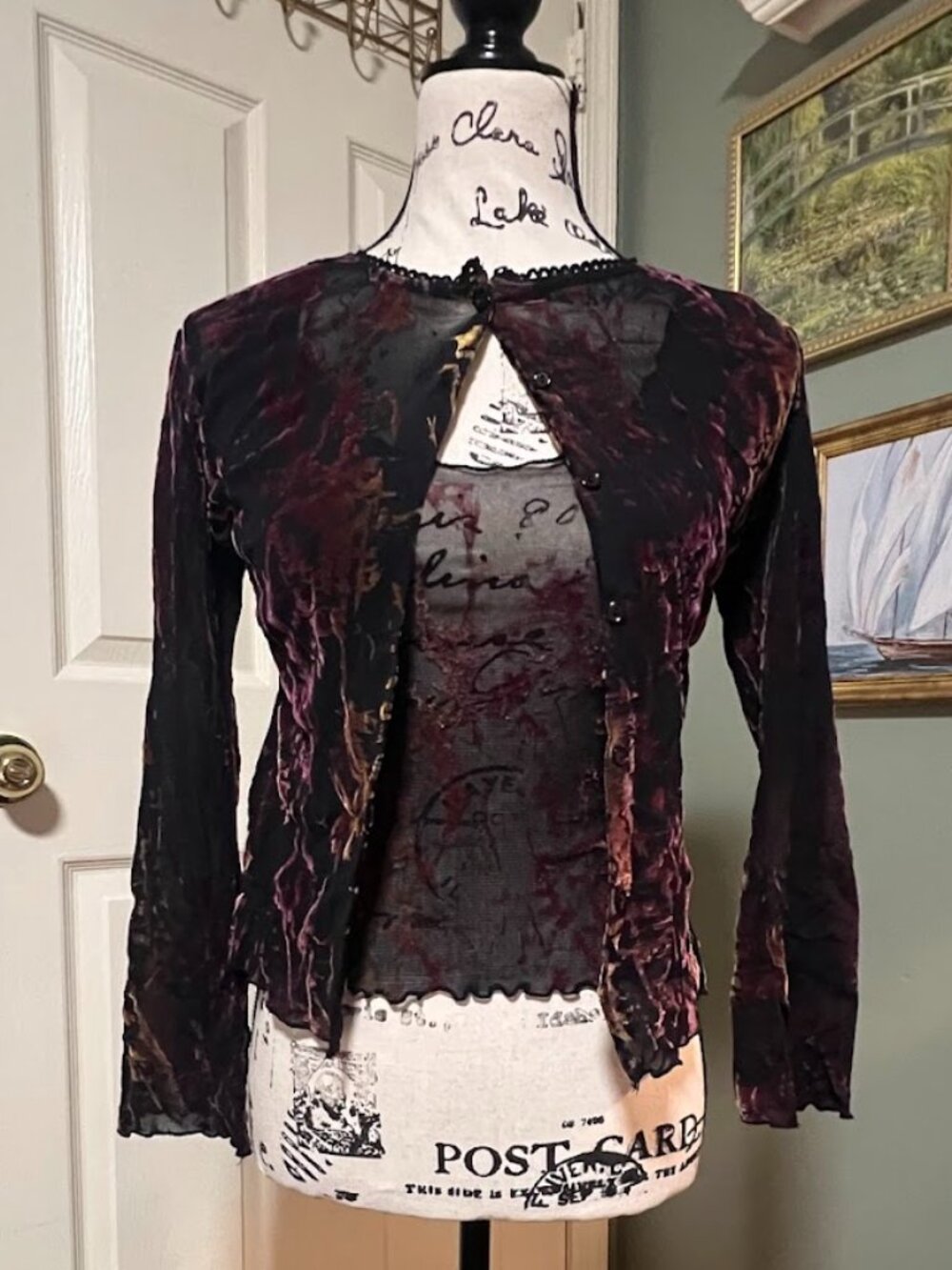 Vintage 90s KLD Signature Set S/M Iridescent 2 Piece Whimsigoth Fairy Grunge